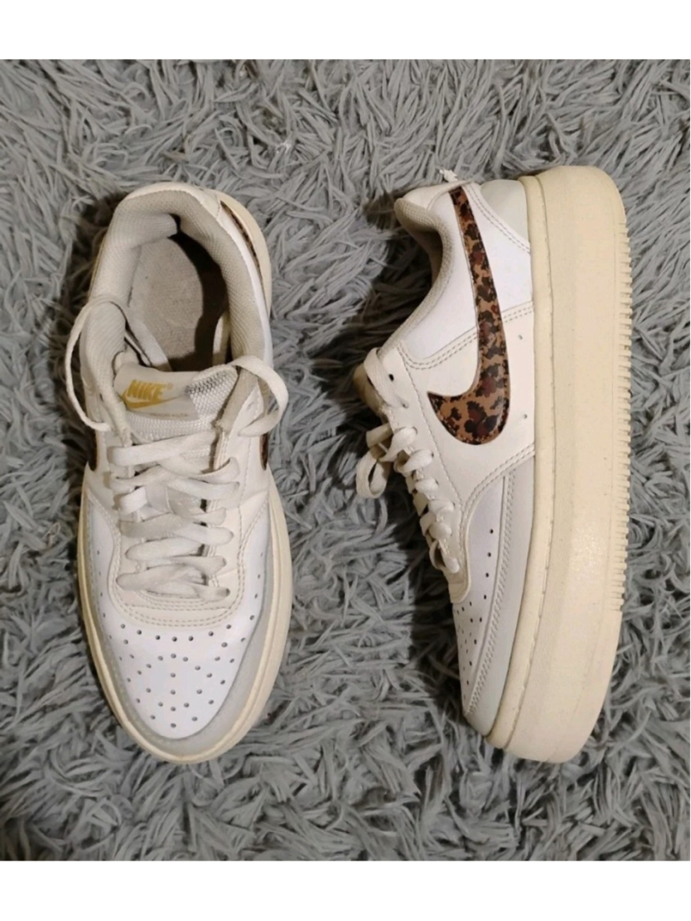 Nike Platform Leopard Swoosh Women Size 8 Sneakers DO3791-100